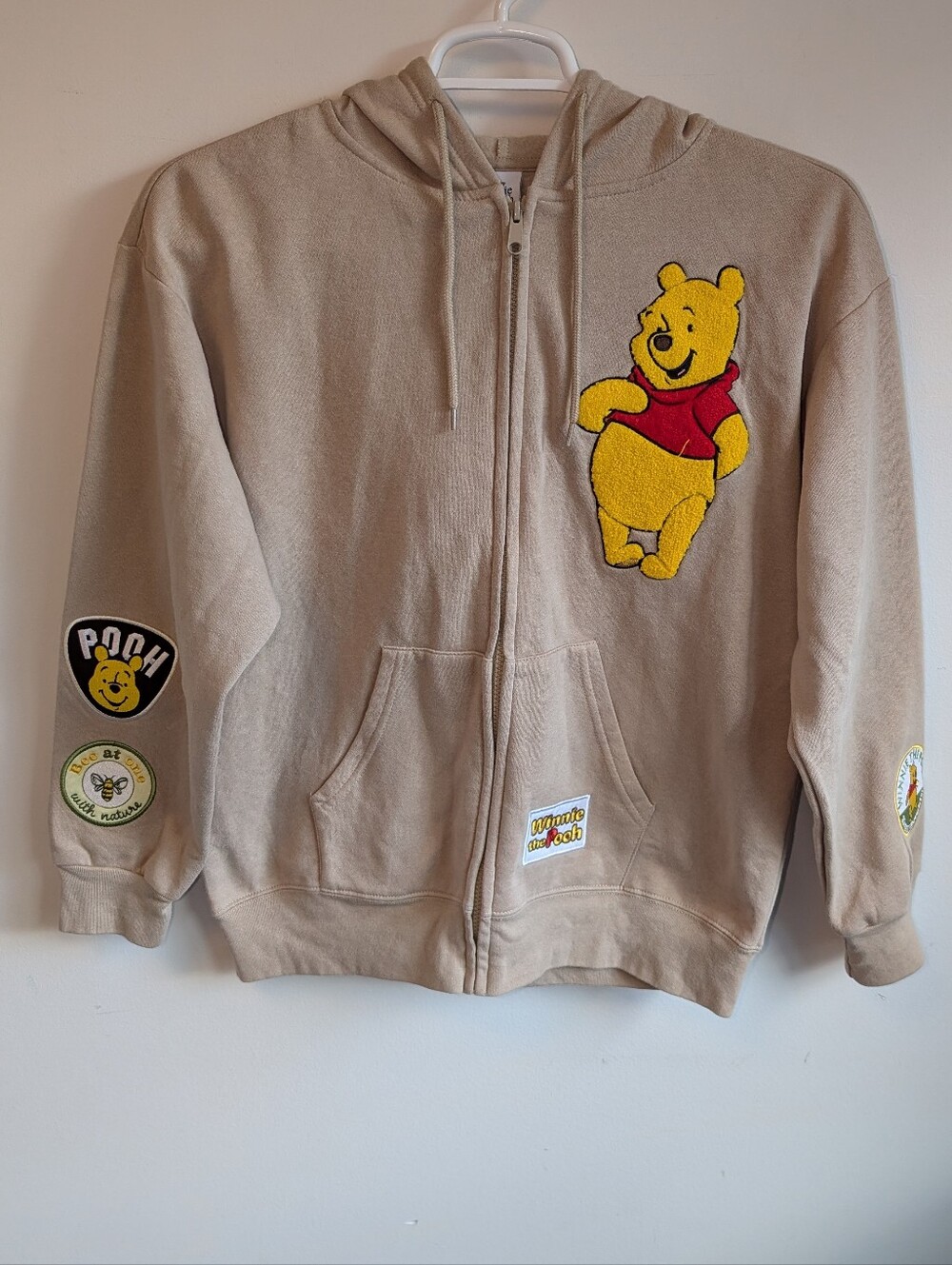 Disney Beige Hoodie with Yellow Winnie the Pooh Patch - Picture 8 of 8